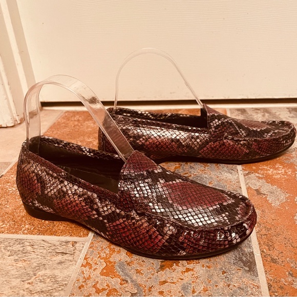 👞Italian Leather Snake Print Hand Sewn Loafers by  Attilio Giusti Leombrun - Picture 5 of 15